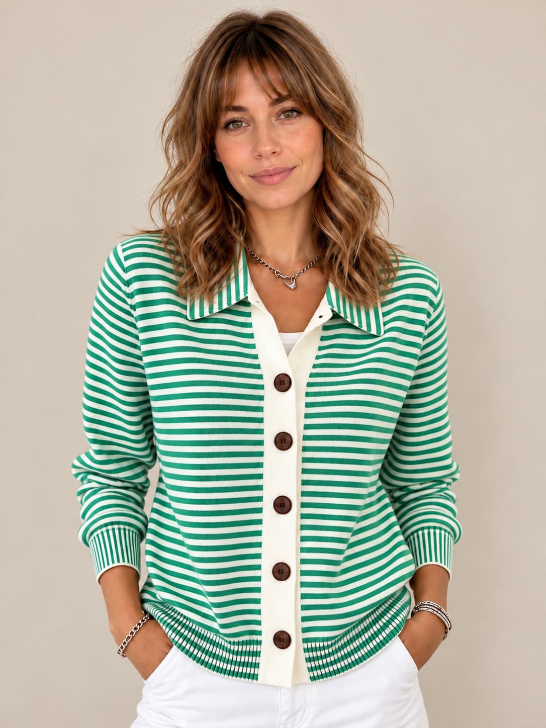 Nora | Cardigan a righe con bottoni