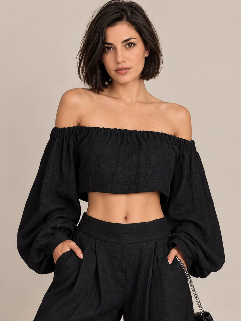 Alice | Elegante completo nero a due pezzi