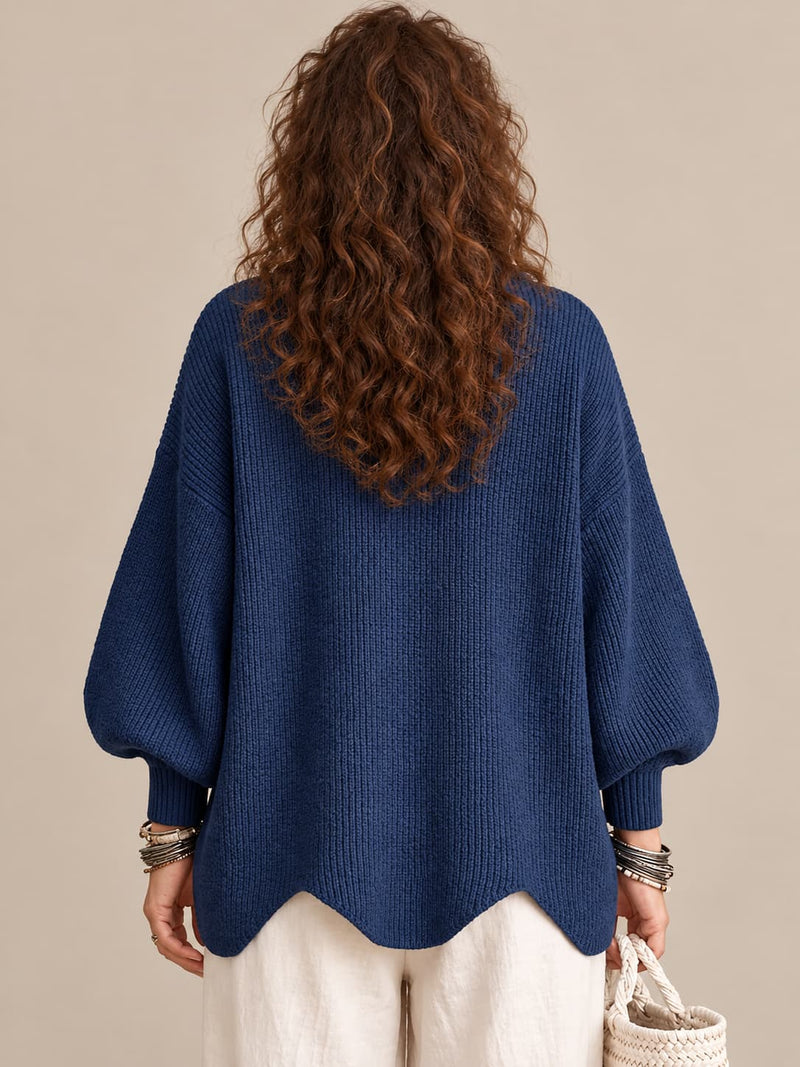 Stefania | Cardigan oversize con collo e bottoni metallici