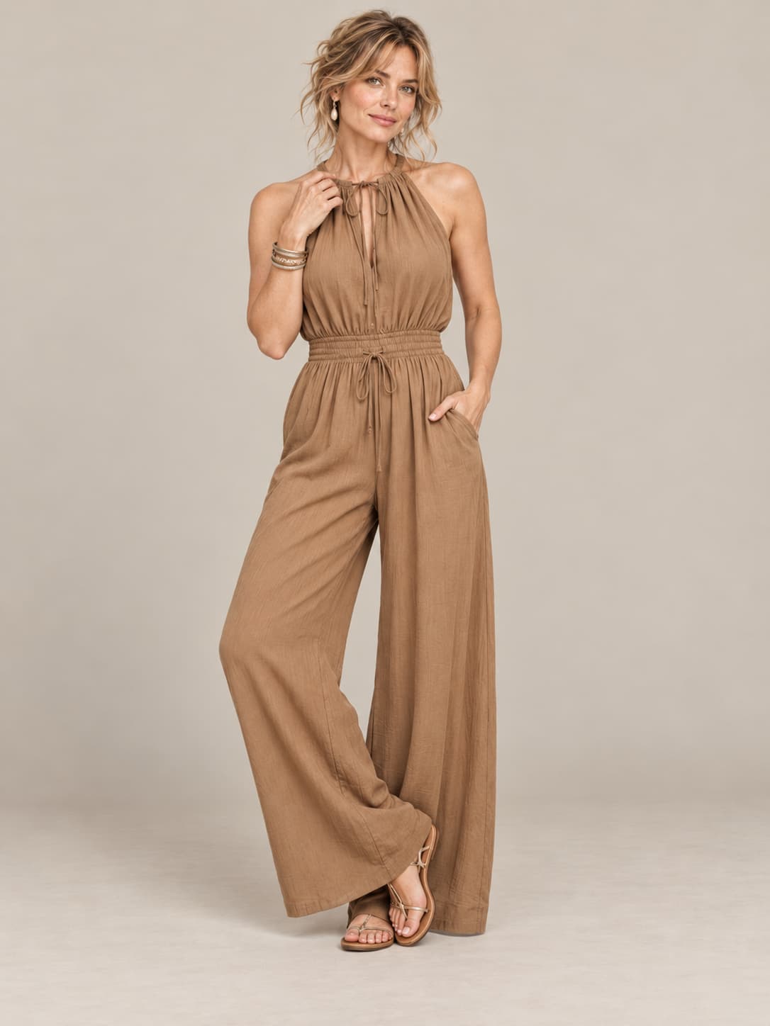 Jette | Tuta smanicata con pantaloni a gamba larga