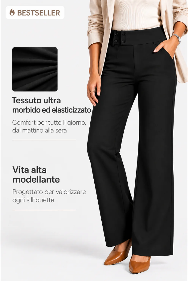 Pantaloni Stretch Quotidiani | Vita Alta & Comfort Tutto il Giorno