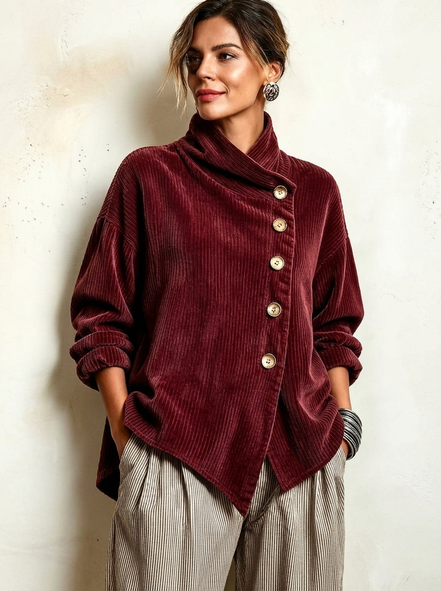 Olivia | Camicia in velluto a coste con bottoni