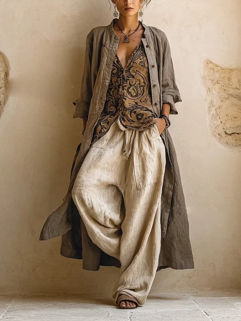 Patricia | Set da tre pezzi in cotone e lino