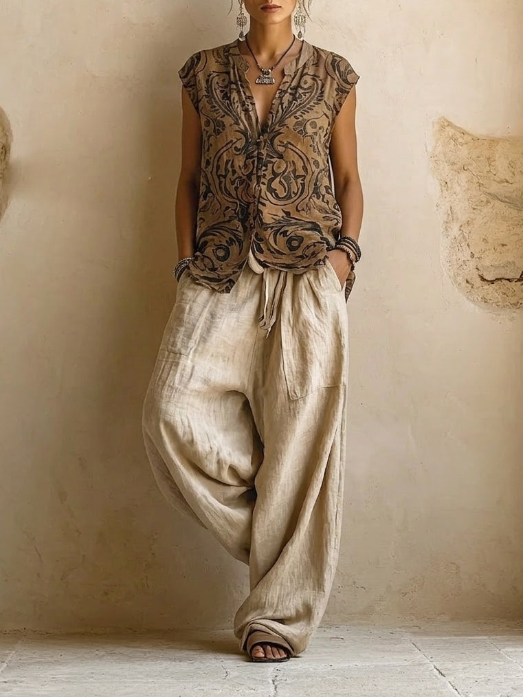 Patricia | Set da tre pezzi in cotone e lino