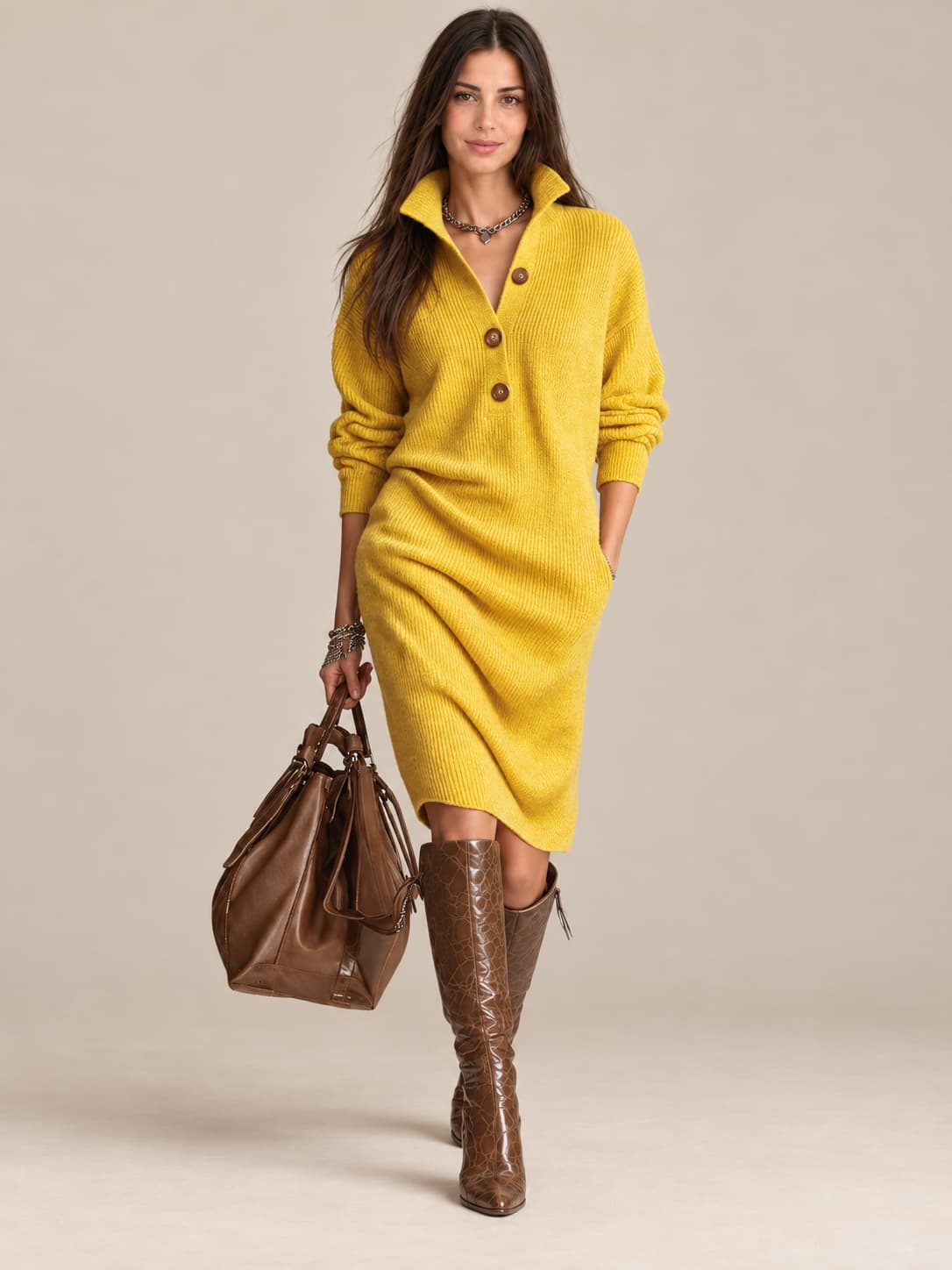 Damaris | Abito in maglia caldo, elegante e comodo.