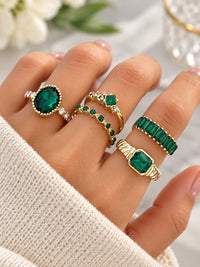 Zarina | Set di anelli dorati con smeraldo