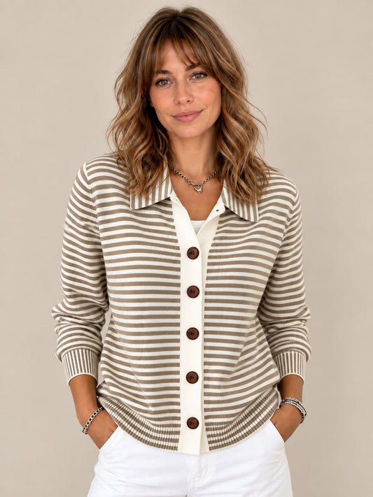 Nora | Cardigan a righe con bottoni