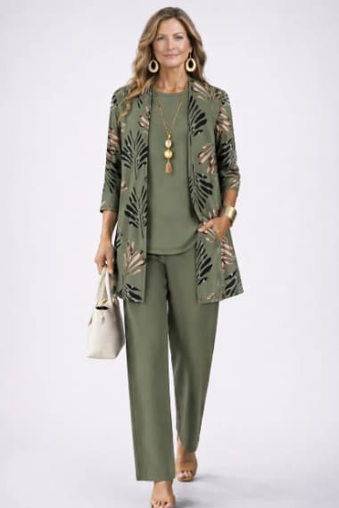 Aurora | Completo da tre pezzi Classic Elegance | Verde kaki