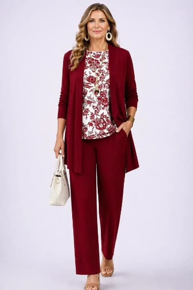 Benedetta | Completo da tre pezzi Classic Elegance | Bordeaux