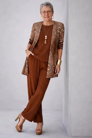 Ottavia | Completo da tre pezzi Classic Elegance | Marrone cioccolato