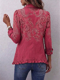 Adoración | Giacca in cashmere rosa con volant