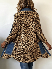 Lorena | Giacca lunga leopardata con denim