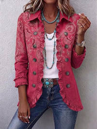 Adoración | Giacca in cashmere rosa con volant